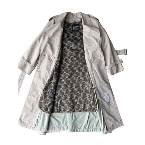 Vintage London Fog Tan/Beige Thinsulate 3M Double Breasted Long Trench Coat - Picture 5 of 13